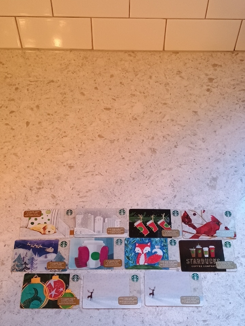 Lot Of 11 Starbucks Holiday Gift Cards From 2015-2016 (No Value On Them)